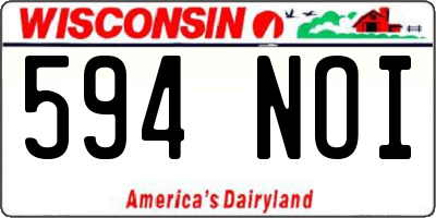 WI license plate 594NOI