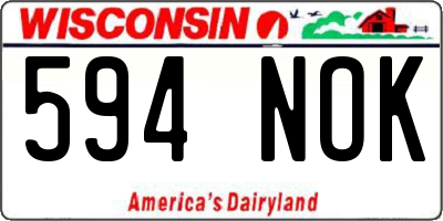 WI license plate 594NOK