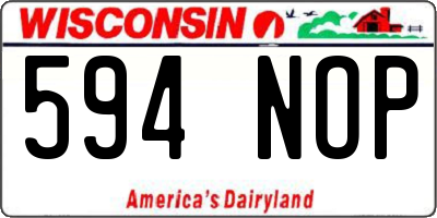 WI license plate 594NOP