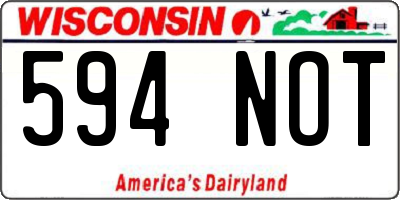 WI license plate 594NOT
