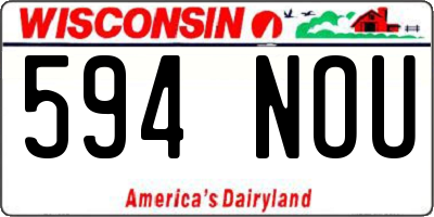 WI license plate 594NOU