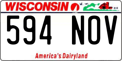 WI license plate 594NOV