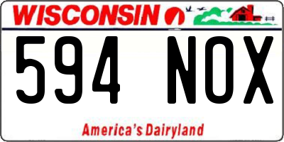 WI license plate 594NOX