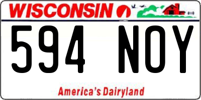 WI license plate 594NOY