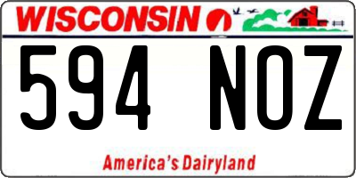 WI license plate 594NOZ