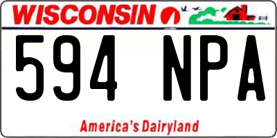 WI license plate 594NPA