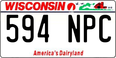 WI license plate 594NPC