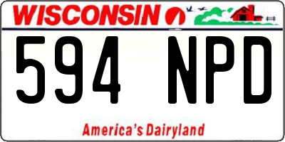 WI license plate 594NPD