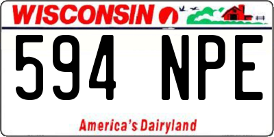 WI license plate 594NPE