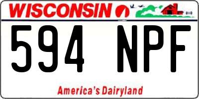 WI license plate 594NPF