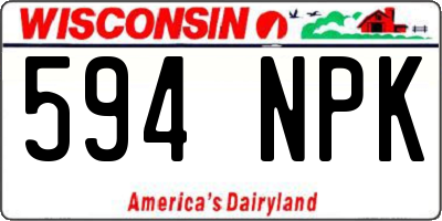 WI license plate 594NPK