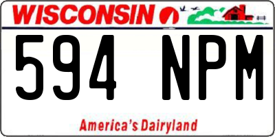 WI license plate 594NPM