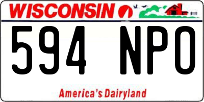WI license plate 594NPO