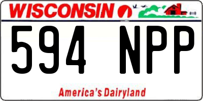 WI license plate 594NPP
