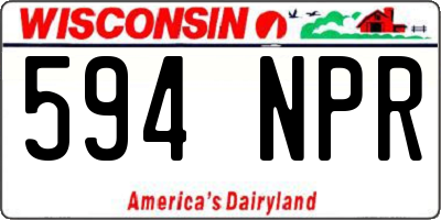 WI license plate 594NPR