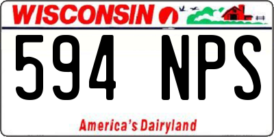 WI license plate 594NPS