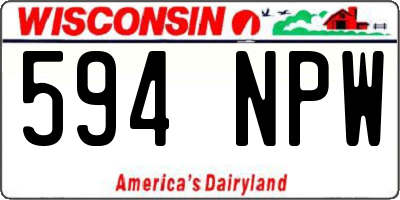 WI license plate 594NPW