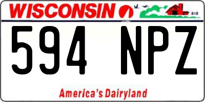 WI license plate 594NPZ