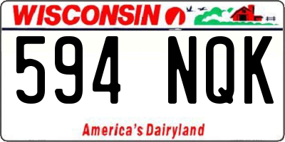 WI license plate 594NQK