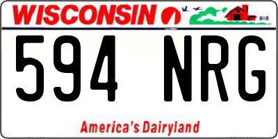 WI license plate 594NRG