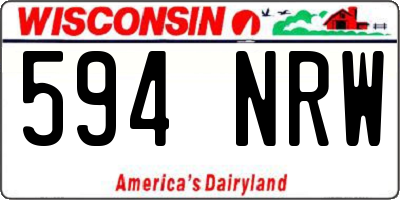 WI license plate 594NRW