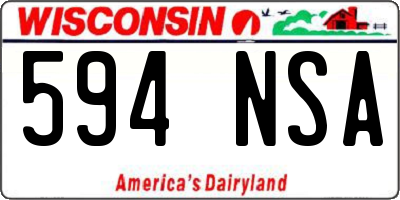 WI license plate 594NSA