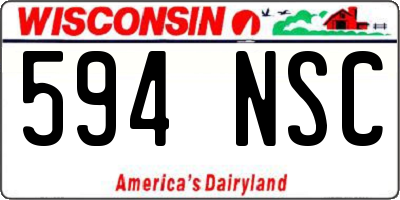 WI license plate 594NSC