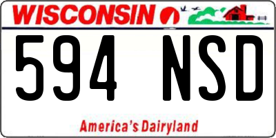 WI license plate 594NSD