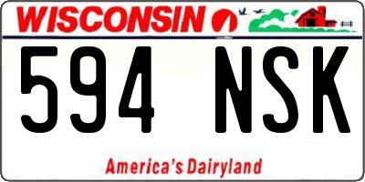 WI license plate 594NSK