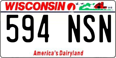 WI license plate 594NSN