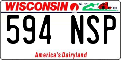 WI license plate 594NSP
