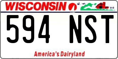 WI license plate 594NST