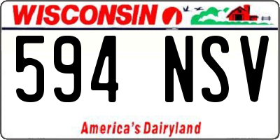 WI license plate 594NSV