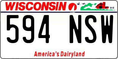 WI license plate 594NSW