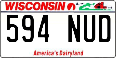 WI license plate 594NUD