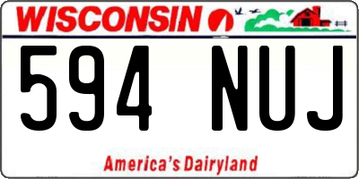 WI license plate 594NUJ