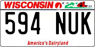 WI license plate 594NUK
