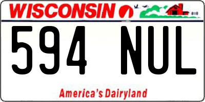 WI license plate 594NUL