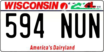 WI license plate 594NUN