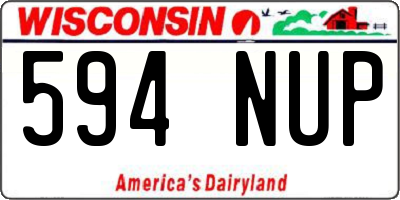 WI license plate 594NUP