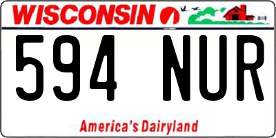 WI license plate 594NUR