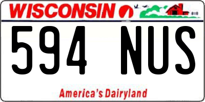 WI license plate 594NUS