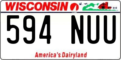 WI license plate 594NUU