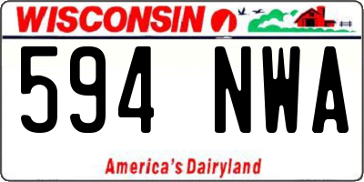 WI license plate 594NWA