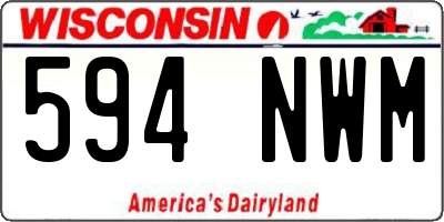 WI license plate 594NWM