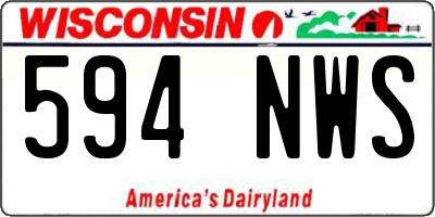 WI license plate 594NWS