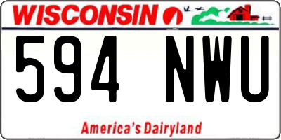 WI license plate 594NWU