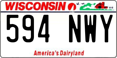 WI license plate 594NWY