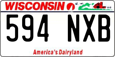 WI license plate 594NXB