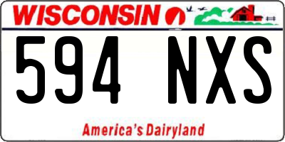 WI license plate 594NXS
